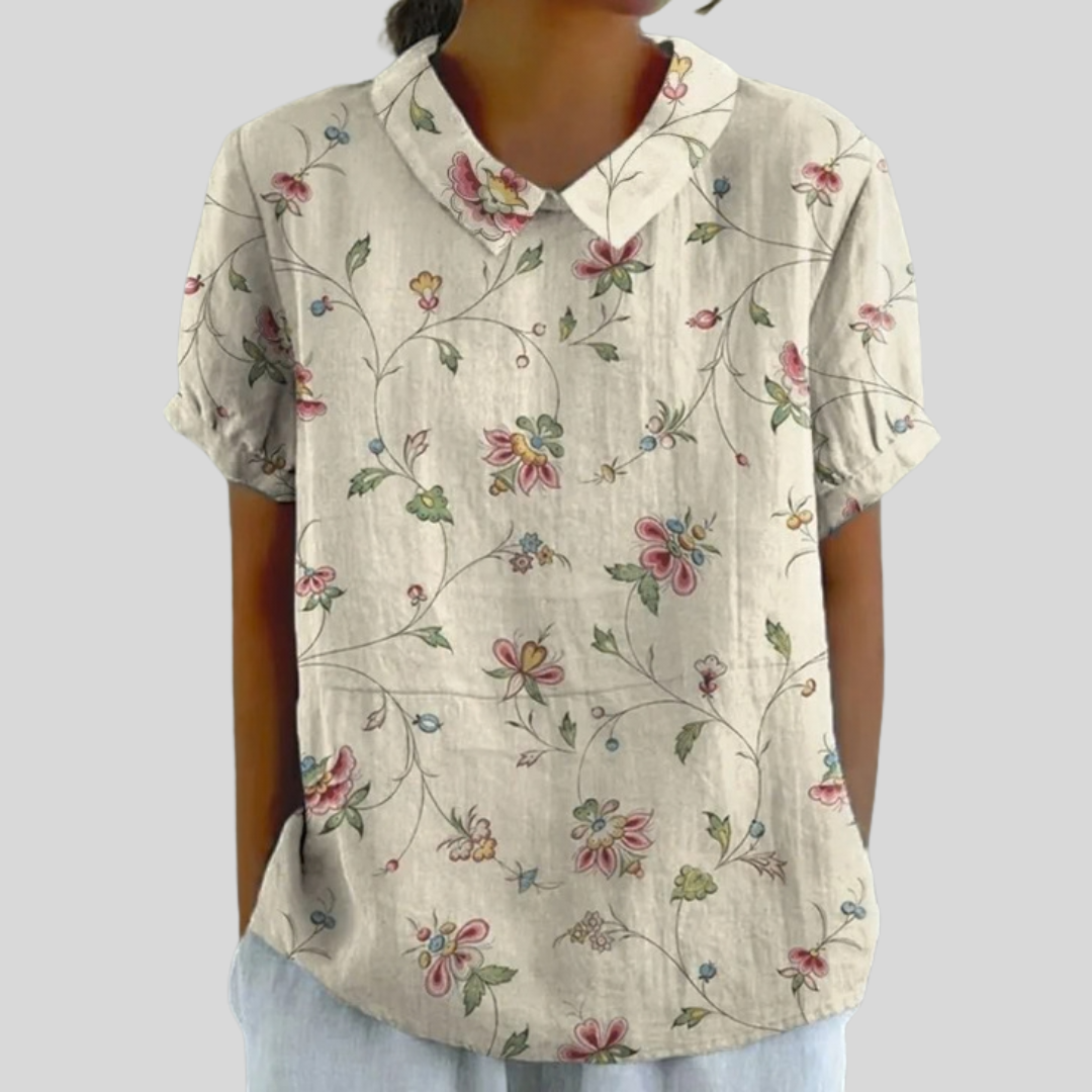 Top Floreale Comodo Elegante