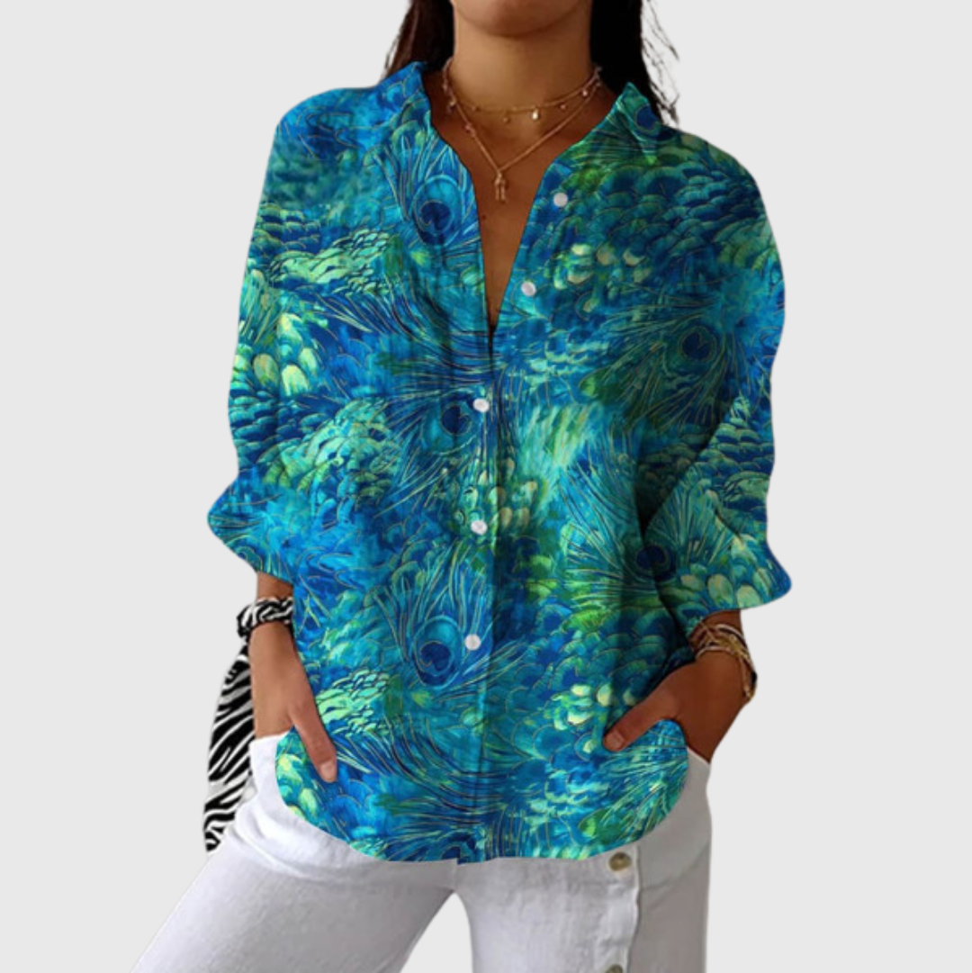 Blusa leggera e colorata stampata