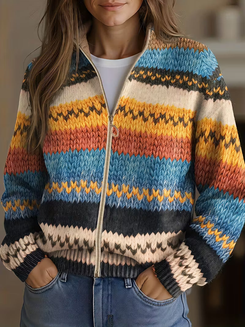Elke™ | Cardigan a righe zigzag