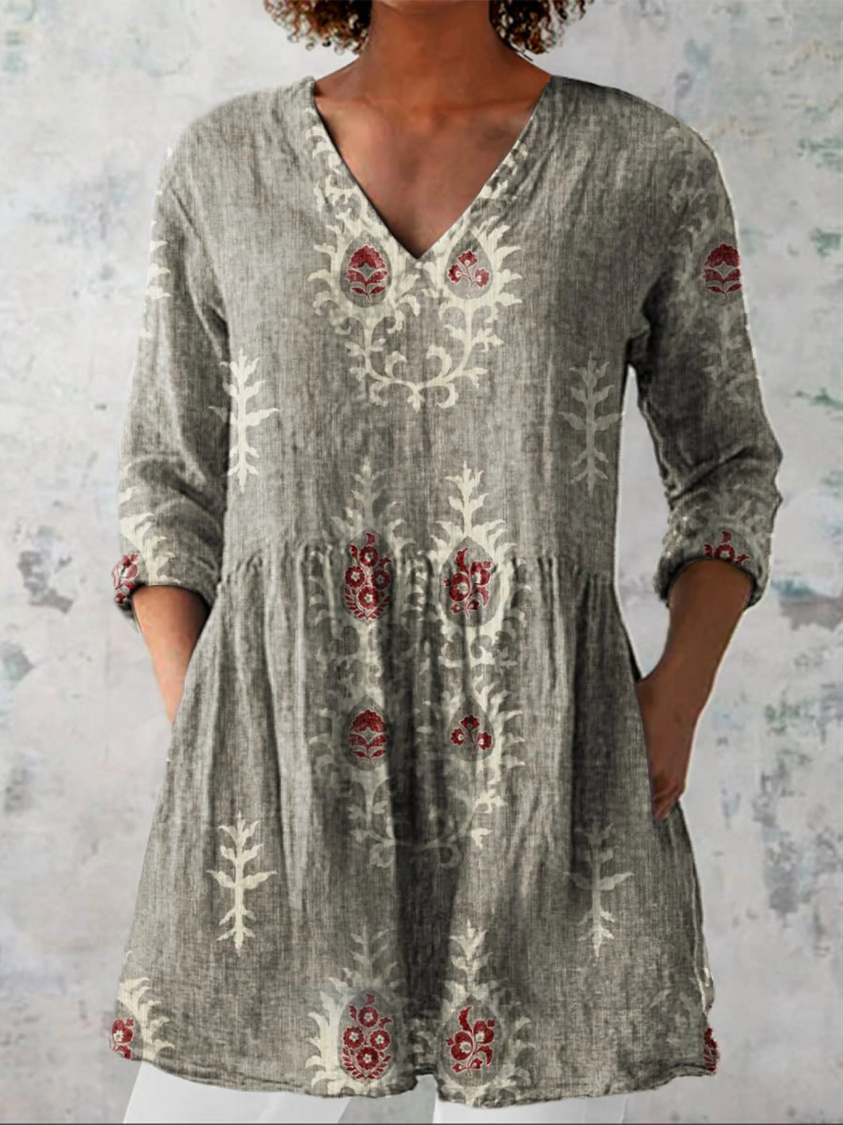 Elise | Blusa Lunga con Collo a V