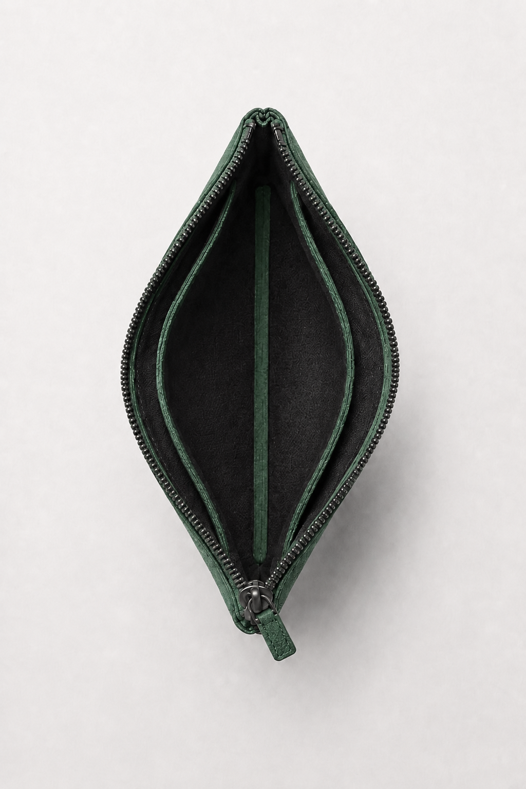 Borsa a Clutch Alcantara Verde Mitternacht
