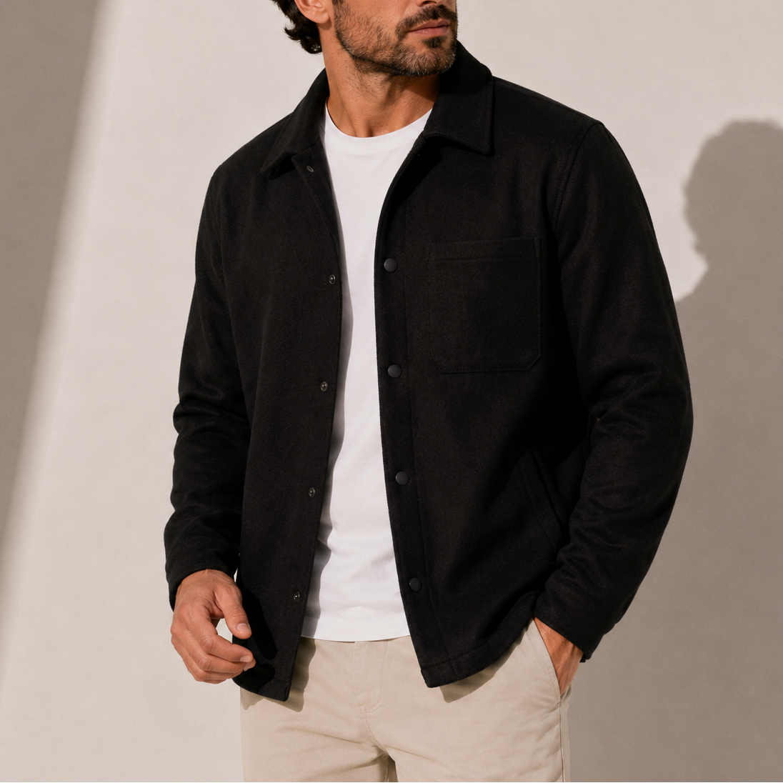 Giacca in Cotone da Uomo – Casual Button-Up Overshirt