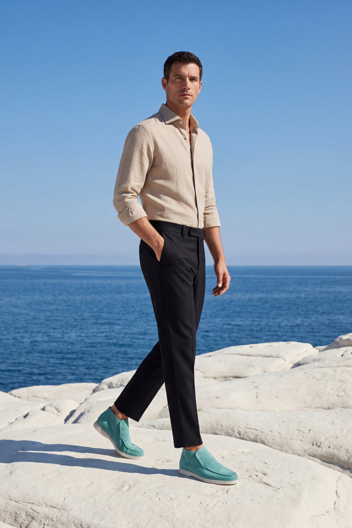 Mocassini Alti Capri Turchese