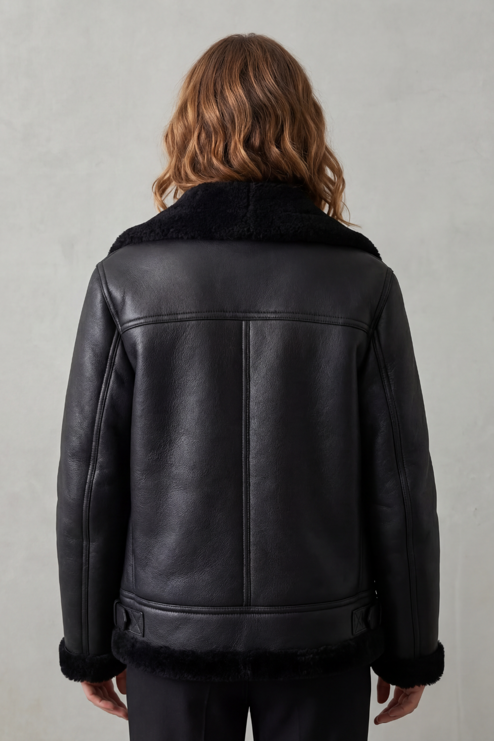 Michela | Giacca Biker in Shearling con Zip Asimmetrica