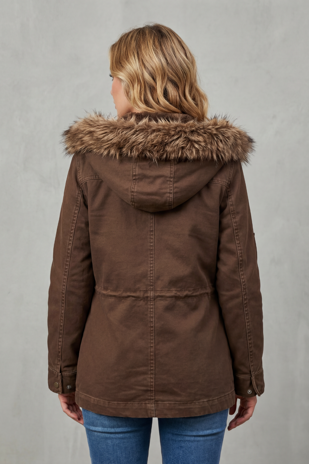 Greta | Parka con Cappuccio e Bordo in Pelliccia Sintetica