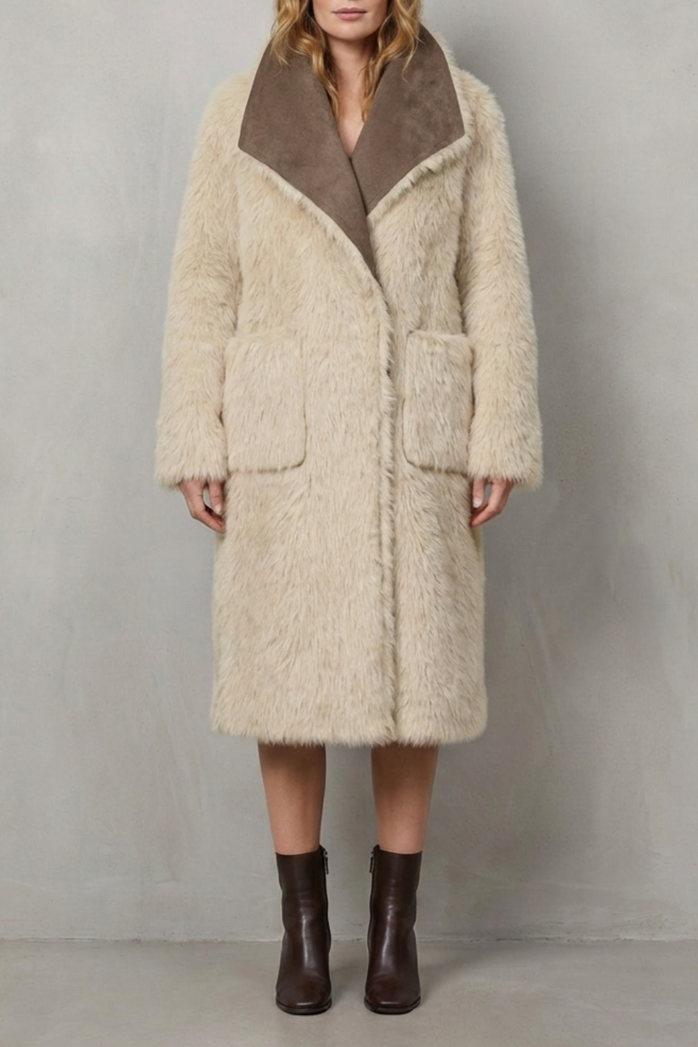 Alessandra | Cappotto Reversibile in Finto Shearling Testurizzato