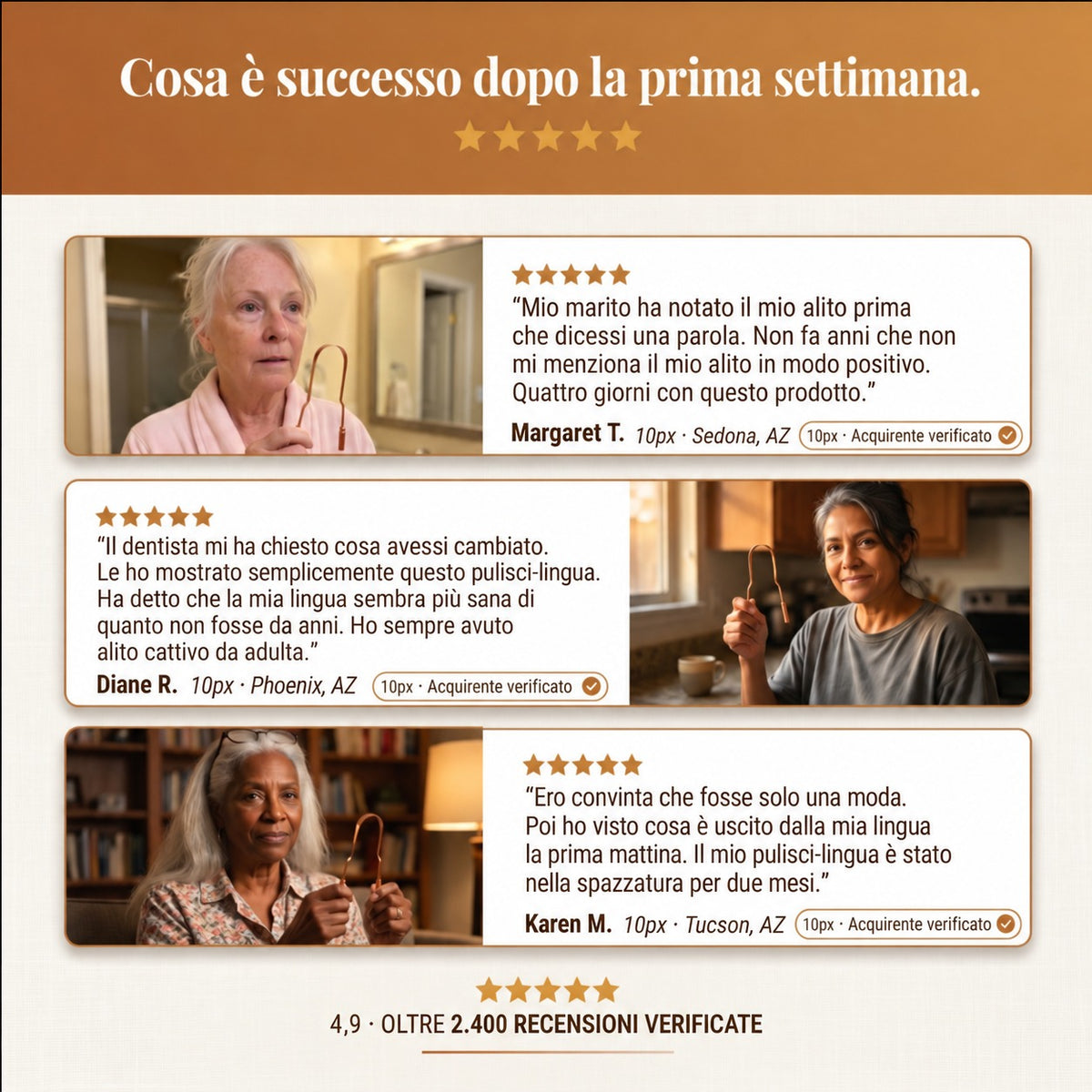 Raschietto per Lingua in Rame Puro