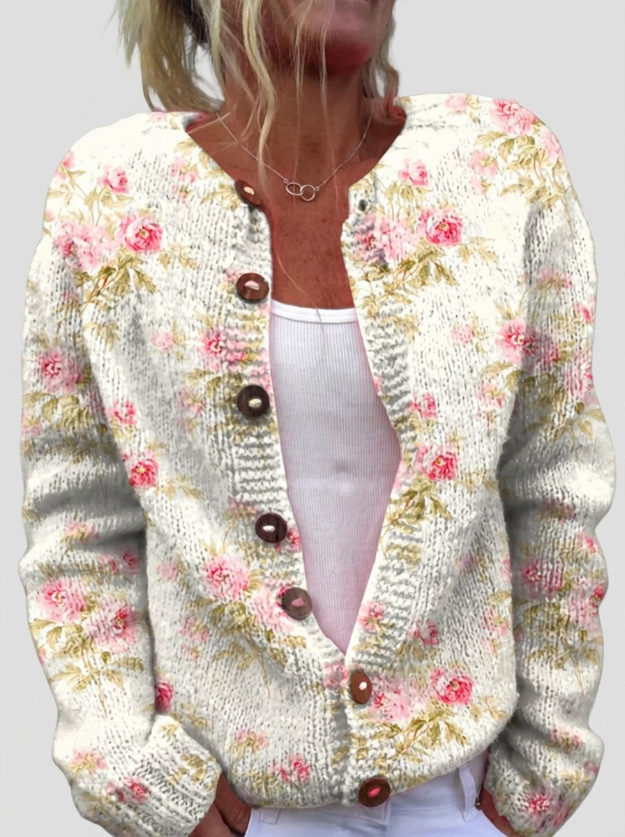 Gabriele™ | Cardigan con motivo di rose