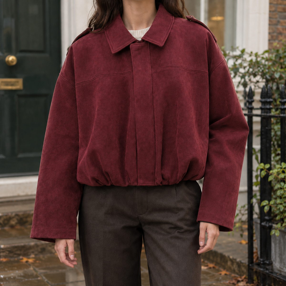 Natalia | Bomber Relaxed Effetto Suede con Zip Nascosta