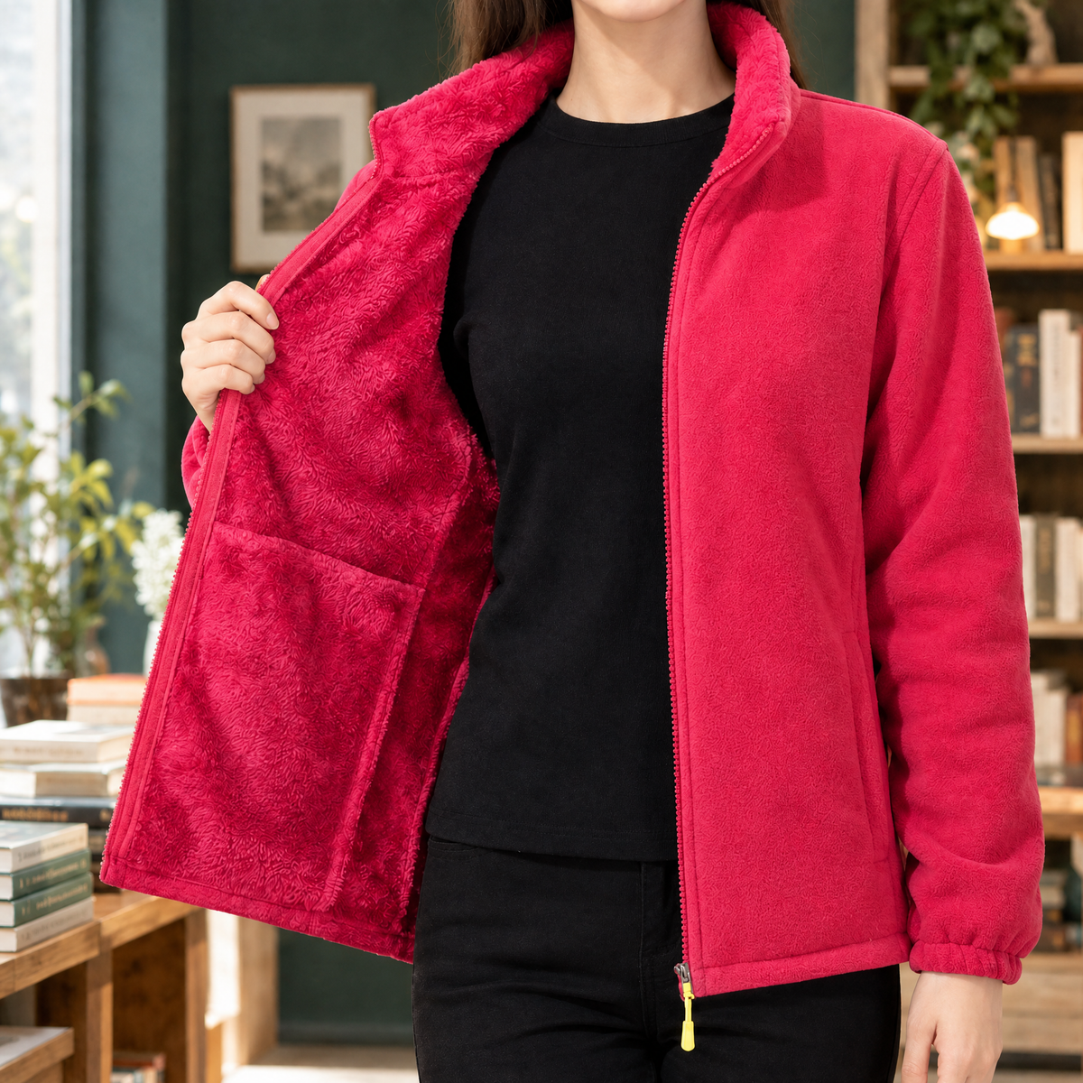 Miriam | Giacca in Pile con Zip, Collo Alto e Interno Morbido