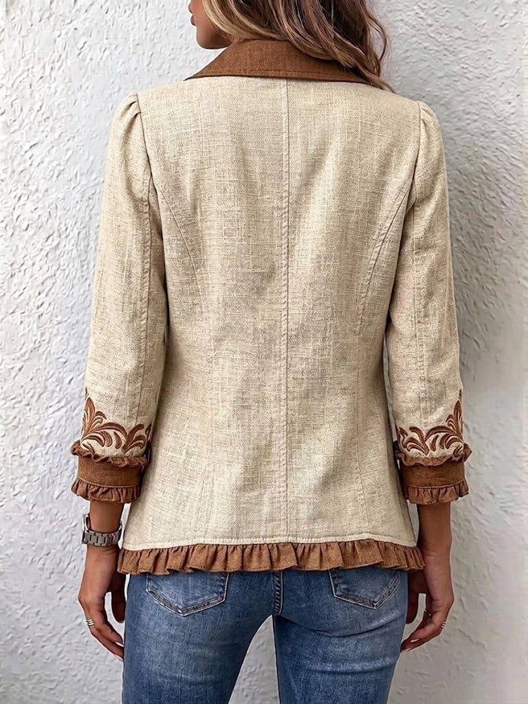 Heike™ | Blazer in Crema con Bordo