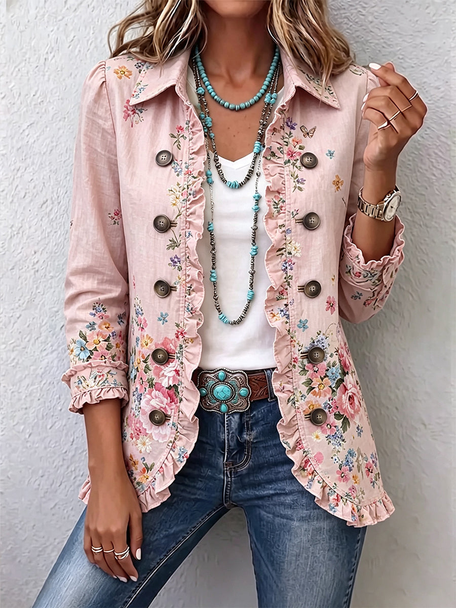 Hannelore™ | Blazer in Rosé con Fiori