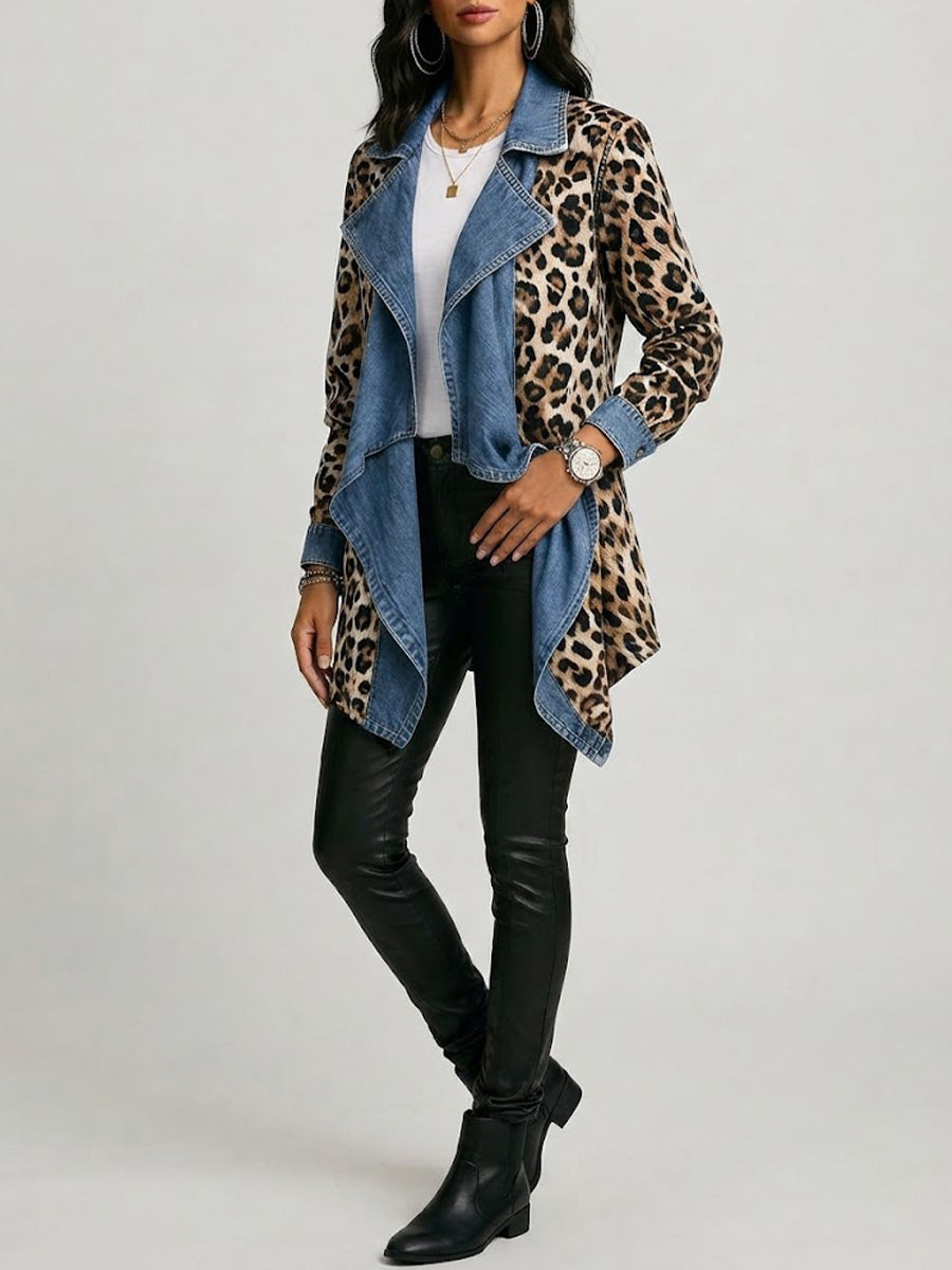 Silke™ | Giacca a cascata con stampa leopardata