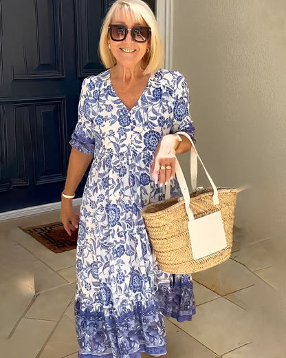 Keisha | Elegante Vestito a Fiori con Scollatura a V