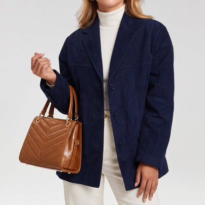 Viola | Giacca Monopetto con Rever Effetto Morbido
