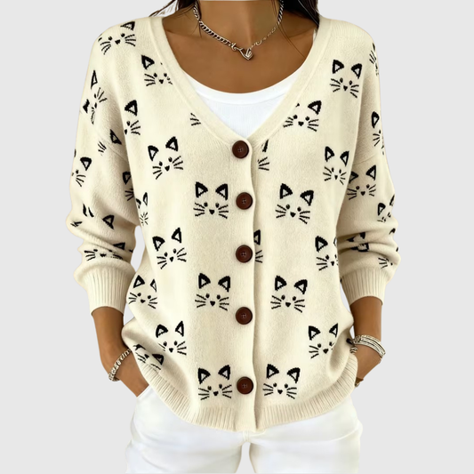 Cardigan Comodo in Maglia con Bottoni