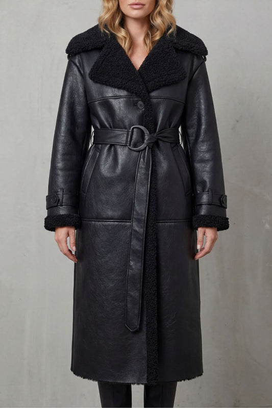Olivia | Cappotto Oversize in Shearling con Cintura