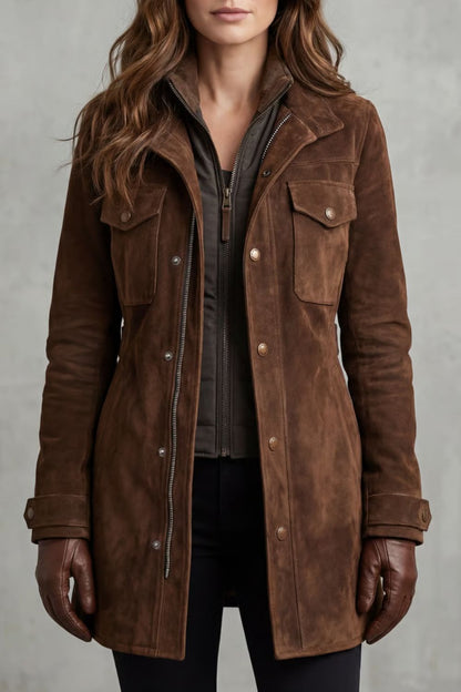 Martina | Cappotto Lungo in Suede