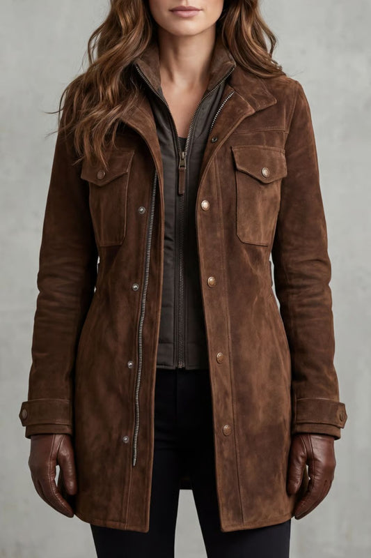 Martina | Cappotto Lungo in Suede