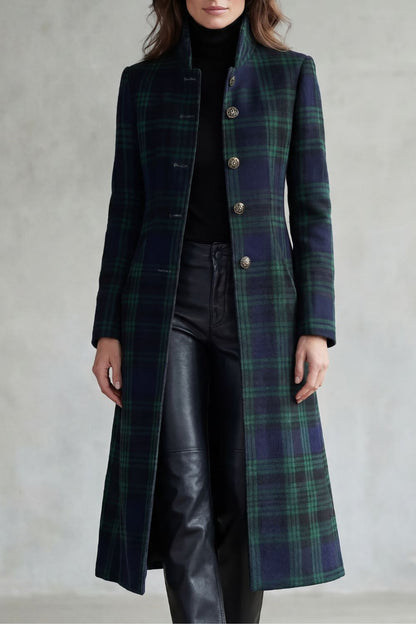 Giorgia | Cappotto in Misto Lana a Quadri Highland