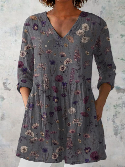 Audrey | Blusa con Maniche Lunghe e Scollo a V