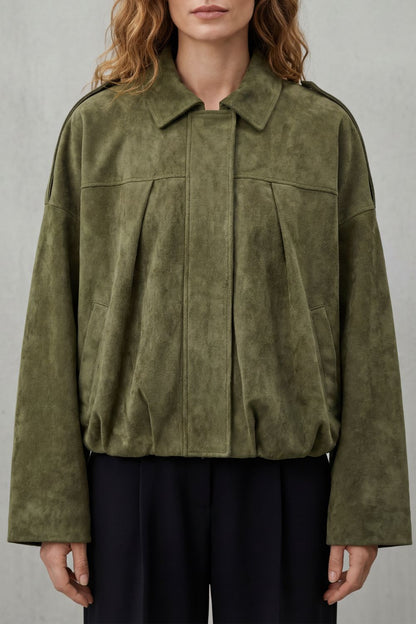 Aurelia | Bomber in Suede dal Volume Scolpito
