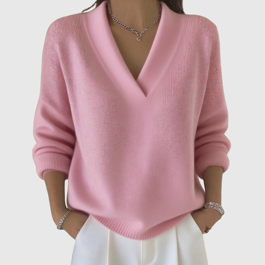 Faye | Maglione V-collo Morbido in Fit Relaxato