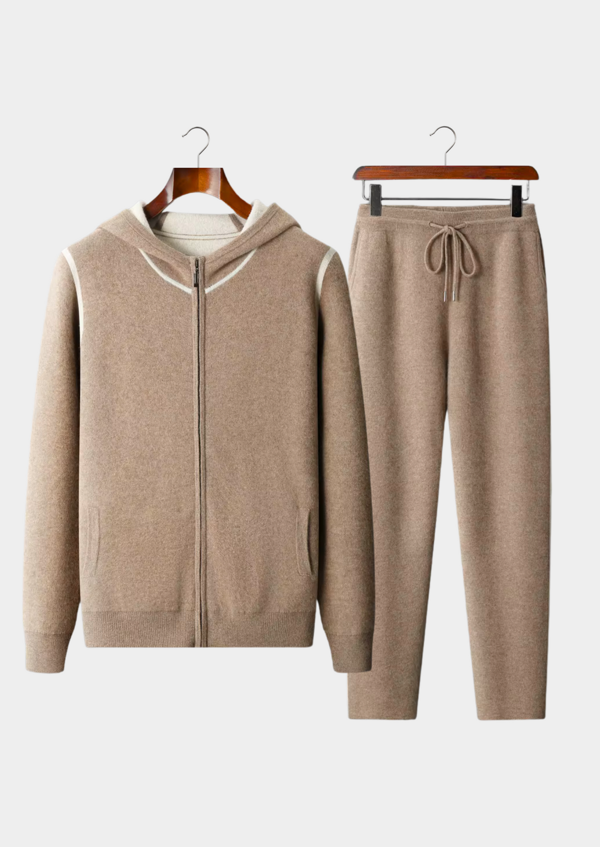Set da tempo libero in cashmere beige Milano