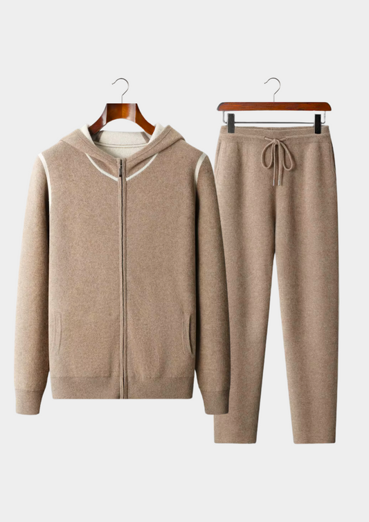 Set da tempo libero in cashmere beige Milano
