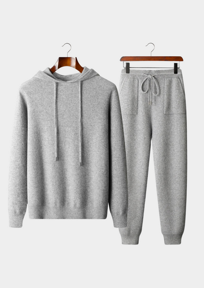 Set da tempo libero in cashmere premium grigio chiaro Alain