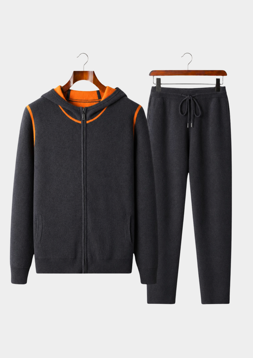 Set da Tempo Libero in Cashmere Grigio Scuro Milano