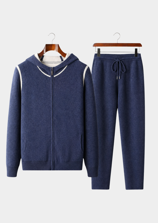 Set Tempo Libero in Cashmere Blu Marino Premium Milano