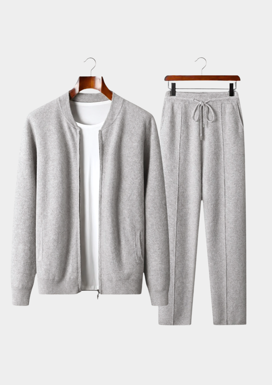 Set Falconi in Merino Extra-Fine Grigio Chiaro