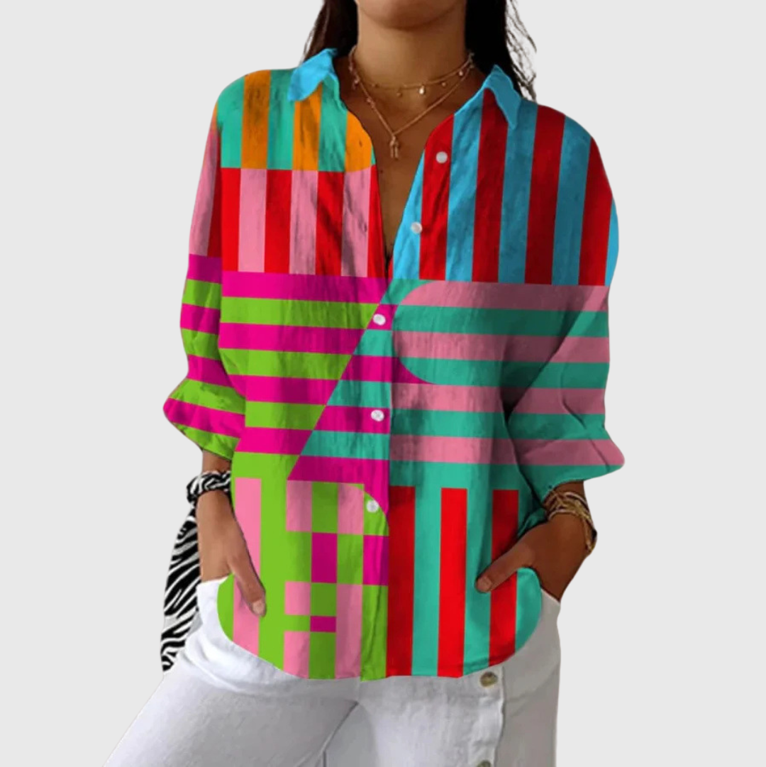 Blusa leggera e colorata stampata
