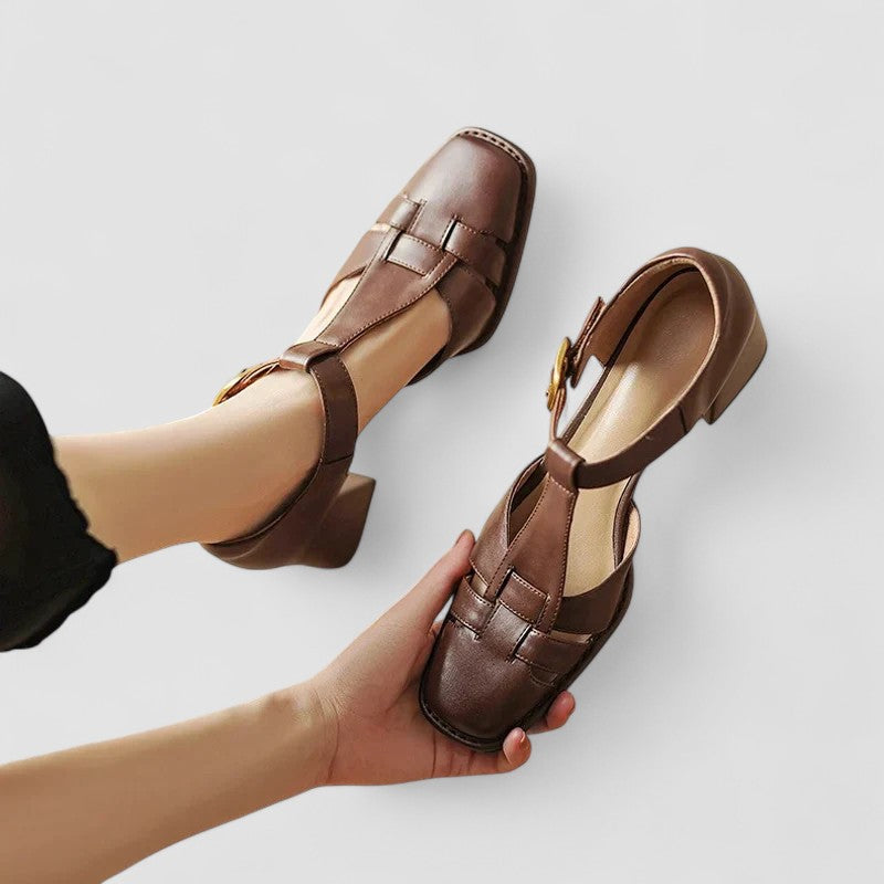 Scarlett – Tacchi a blocco ortopedici con T-strap