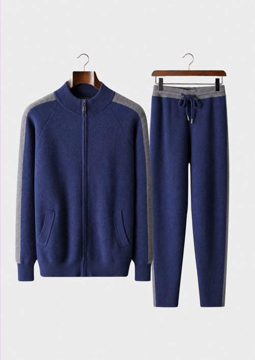 Set da tempo libero in cashmere premium blu marino Torino