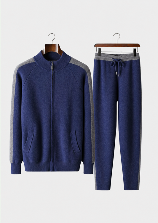 Set da tempo libero in cashmere premium blu marino Torino