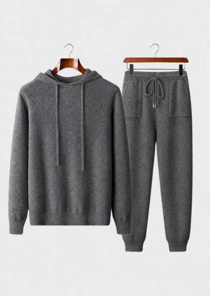 Set da tempo libero in cashmere premium grigio scuro Alain