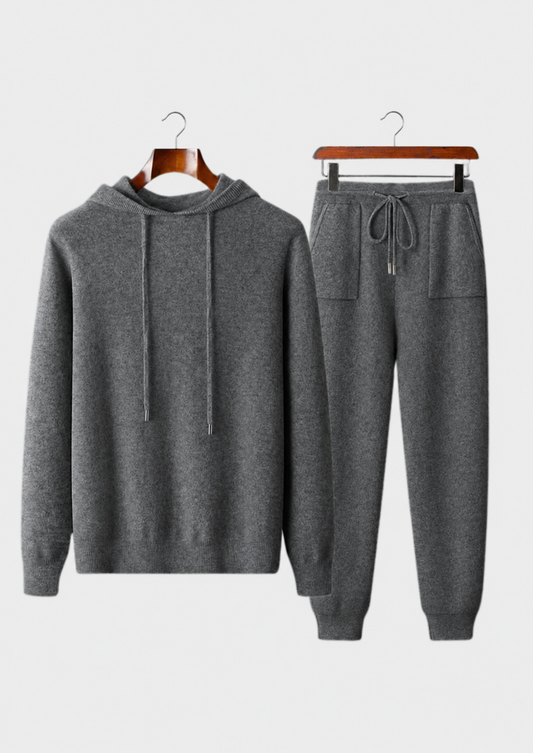 Set da tempo libero in cashmere premium grigio scuro Alain