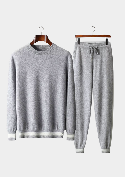 Set da tempo libero in cashmere grigio chiaro premium