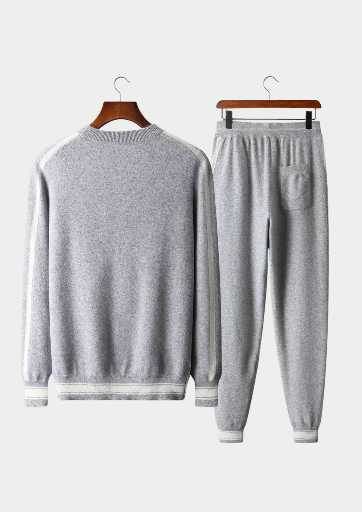 Set da tempo libero in cashmere grigio chiaro premium