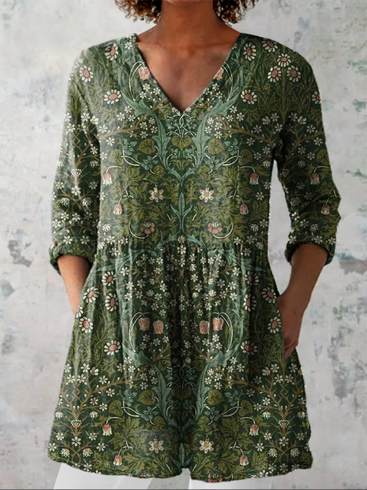 Julie | Blusa Lunga con Scollatura a V