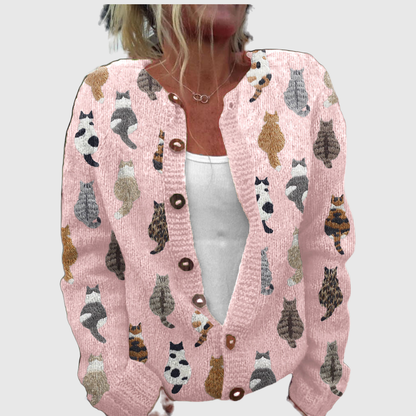 Carlotta™ | Cardigan con stampa di gatti