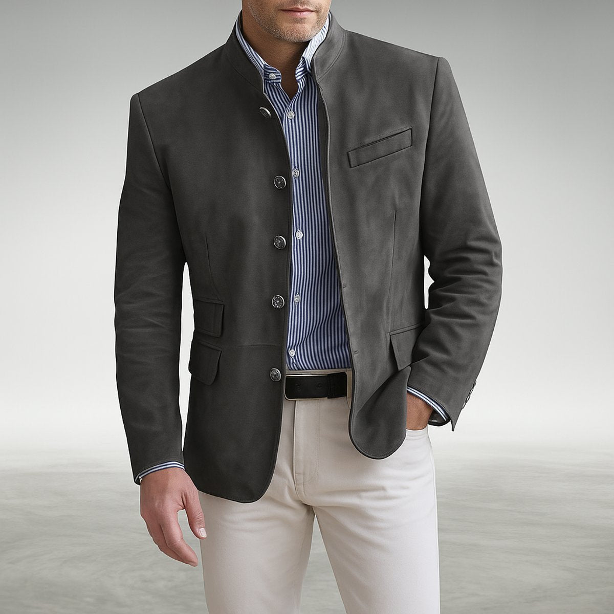 Marzio | Blazer moderno con collo alla coreana