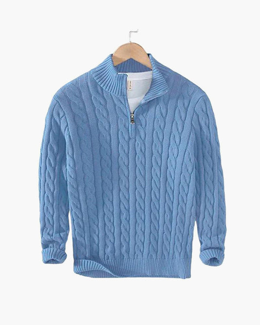 Maglione Vienna con Zip - Azzurro Chiaro