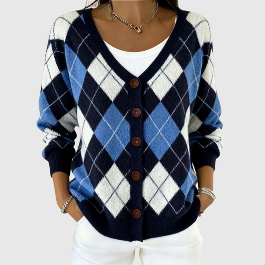 Cardigan Confortevole in Maglia con Bottoni
