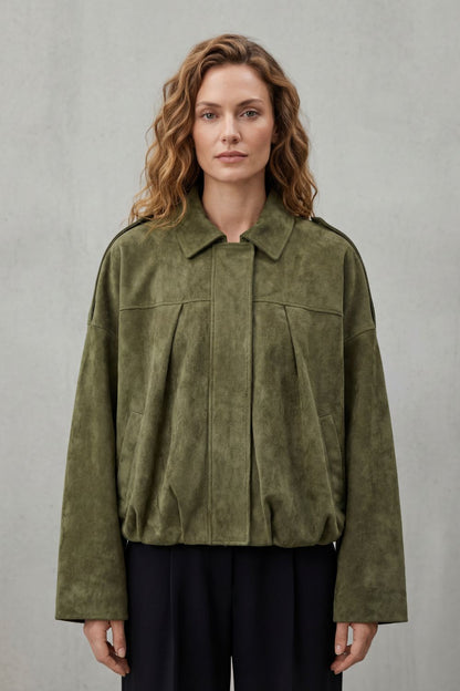 Aurelia | Bomber in Suede dal Volume Scolpito
