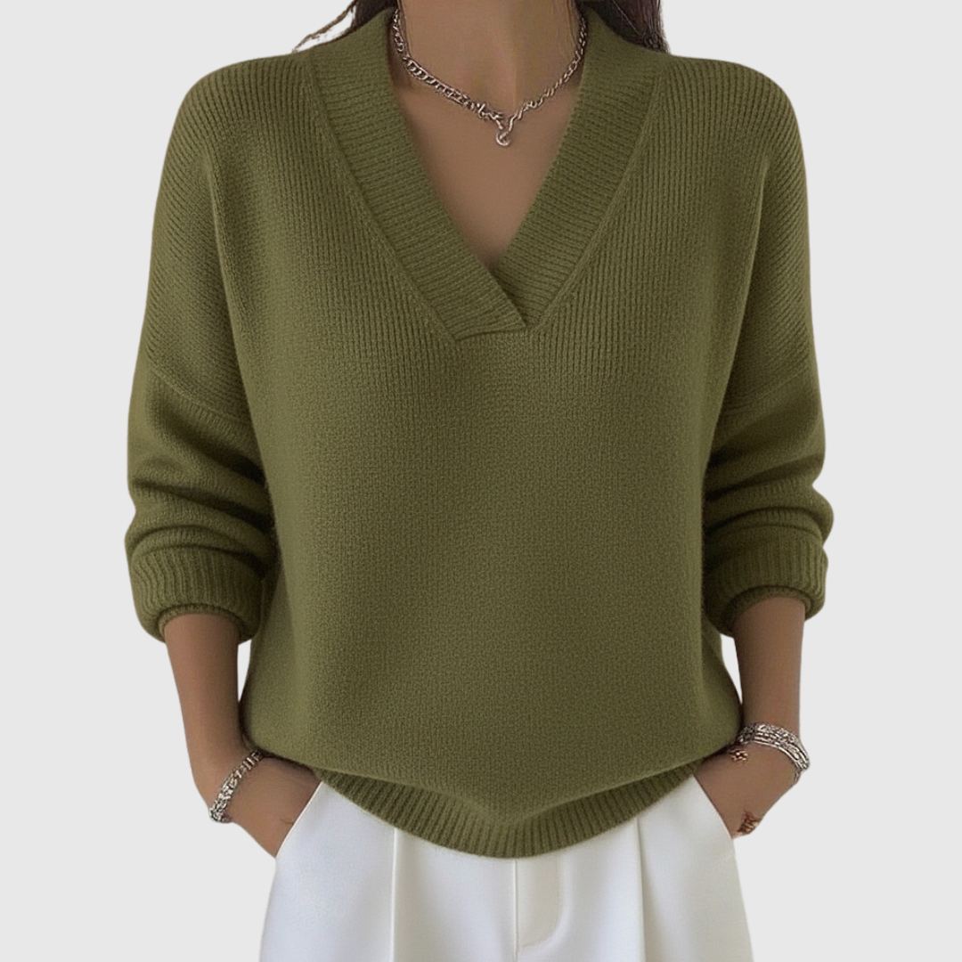 Faye | Maglione V-collo Morbido in Fit Relaxato