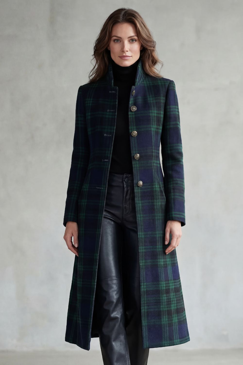 Giorgia | Cappotto in Misto Lana a Quadri Highland