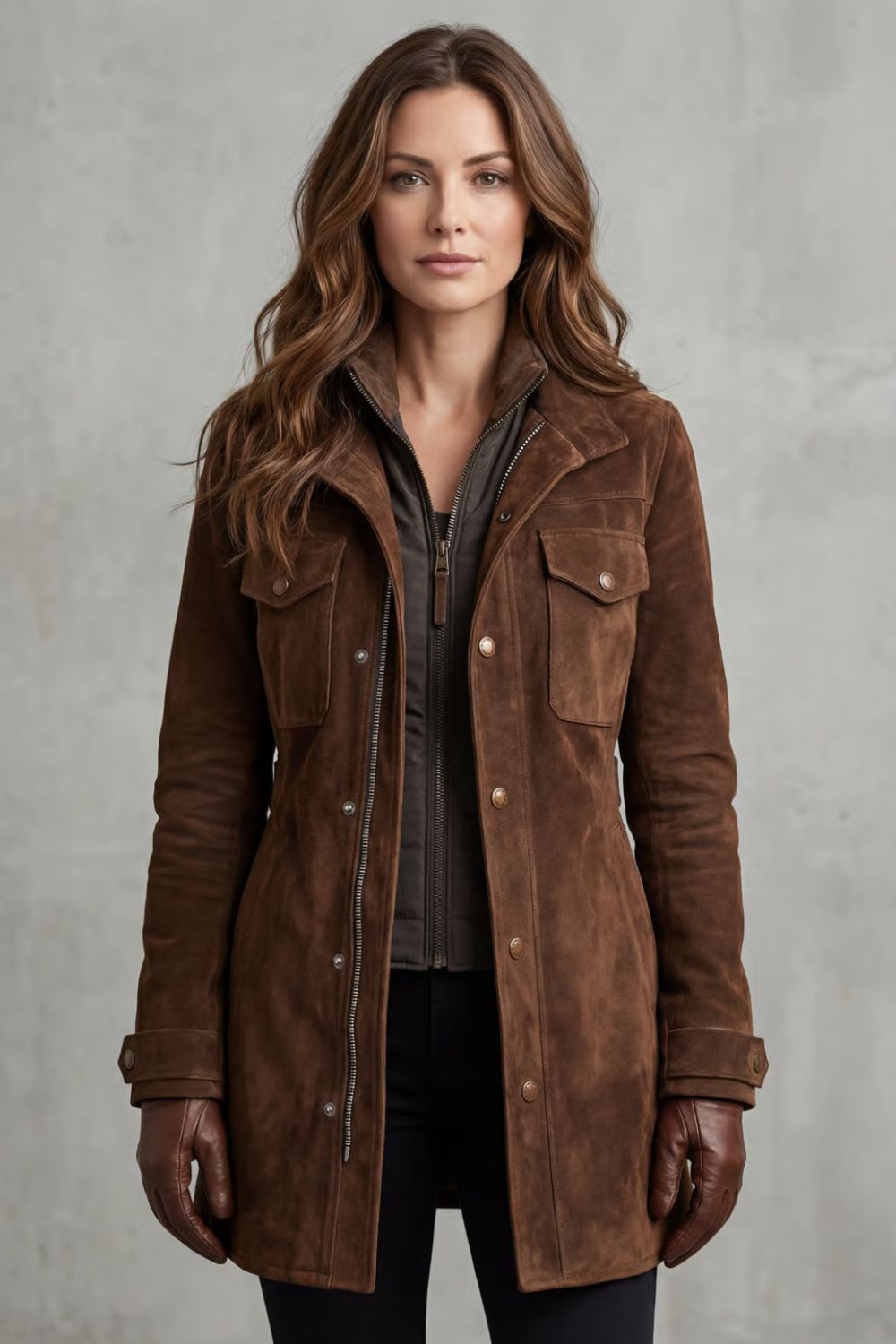 Martina | Cappotto Lungo in Suede
